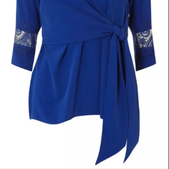 Cobalt Lace Wrap Top - Picture 4 of 5